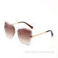 Fashion Rimless Luxury Newest rhinestone oversized UV400 shade sunglasses men 2021